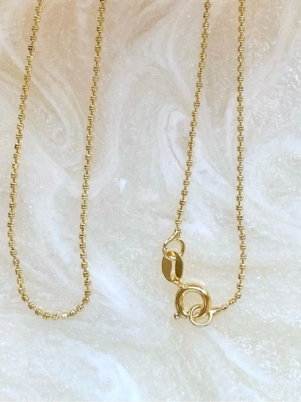 Gold Beaded Chain Necklace